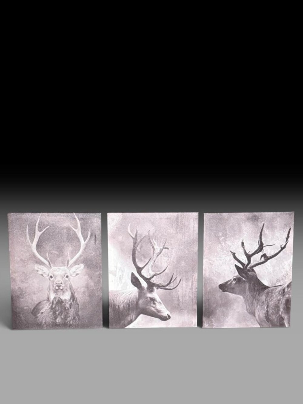 Elk Canvas Wall Art 3 Piece Set 16x12 Rustic Cabin Decor Wildlife